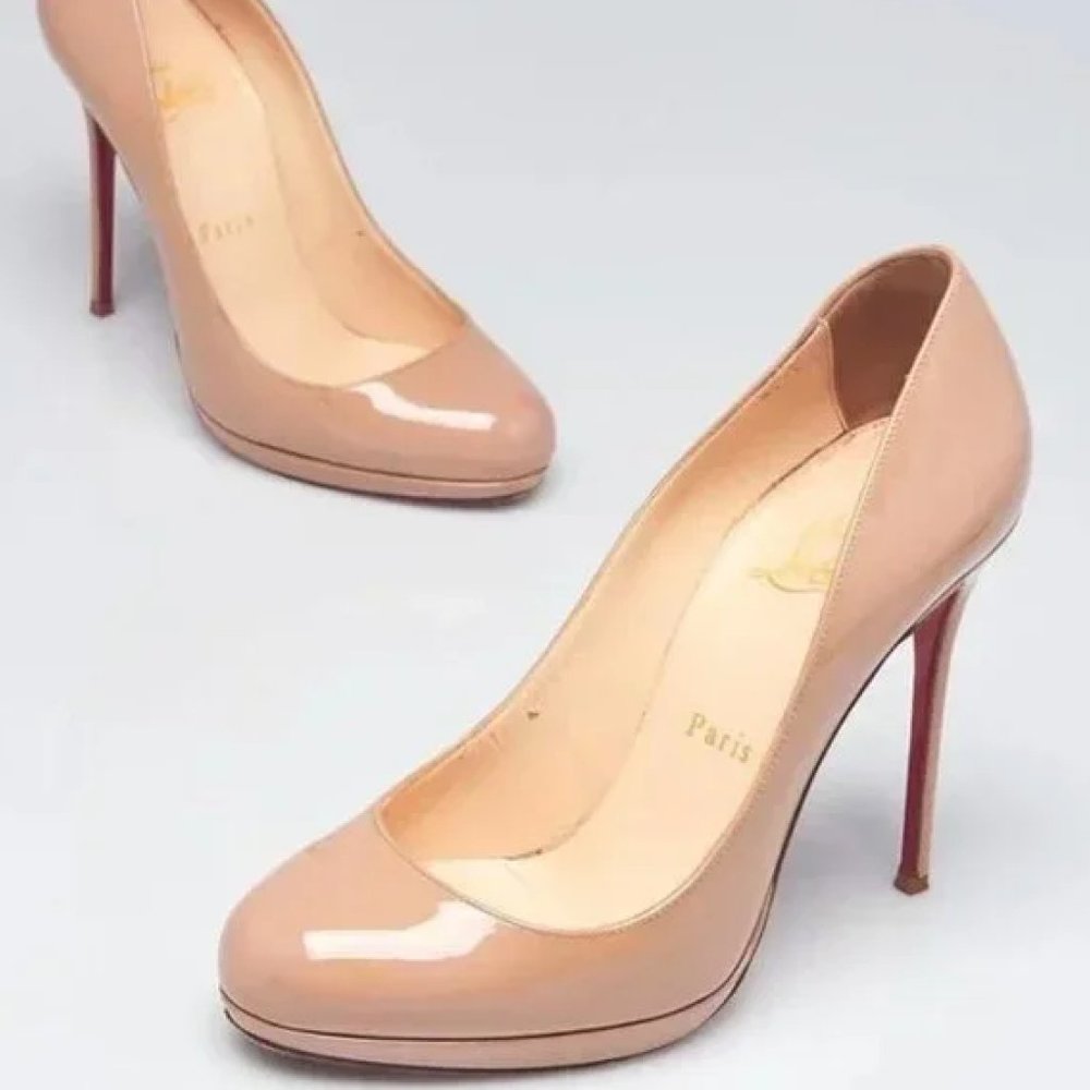 Christian Louboutin New Simple Pump 120 Patent Calf In Nude 6248